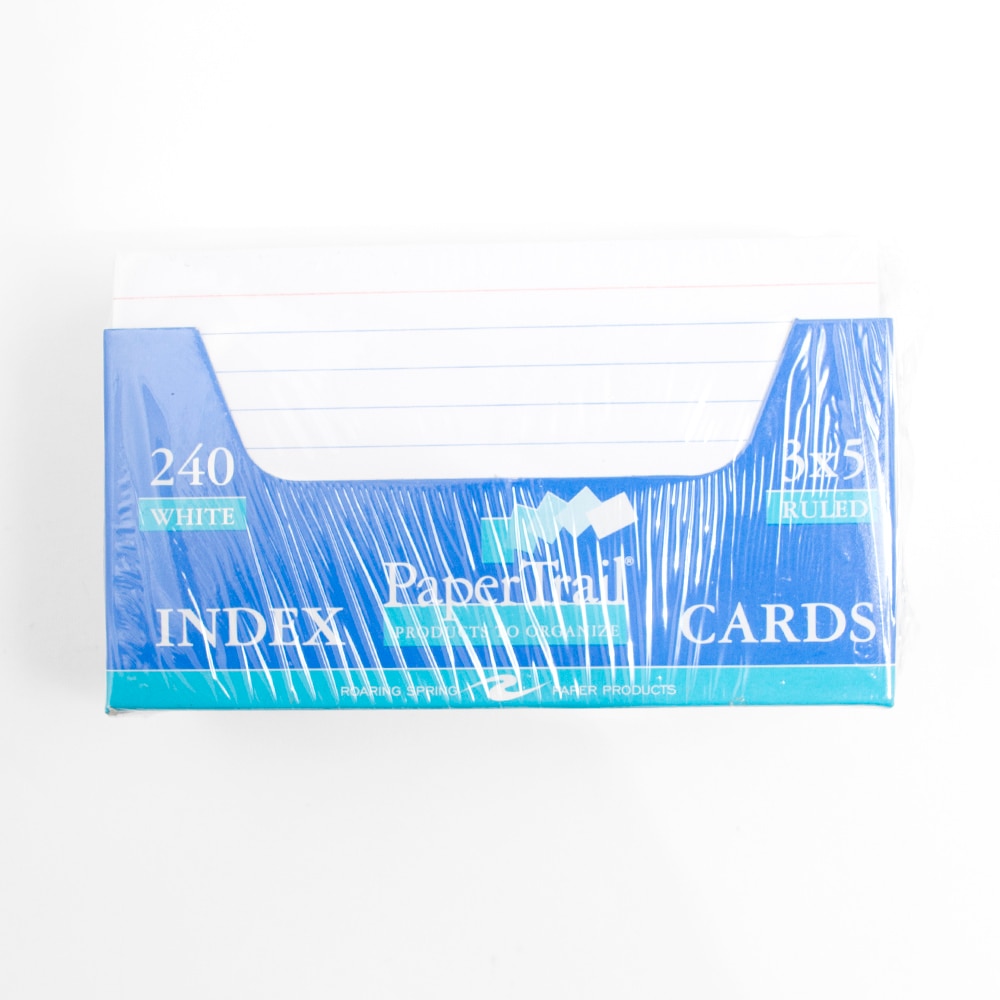 Roaring Spring, White, Index/Flash Cards, Art & School, 3"x5", Recycled, 240 count, 5030